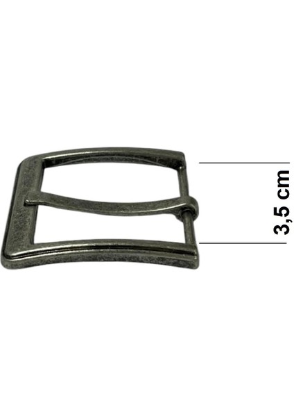 Kemer Tokası 3,5 cm Gümüş Kalay Renk 1 Adet (Leathercraft, Deri Hobi)