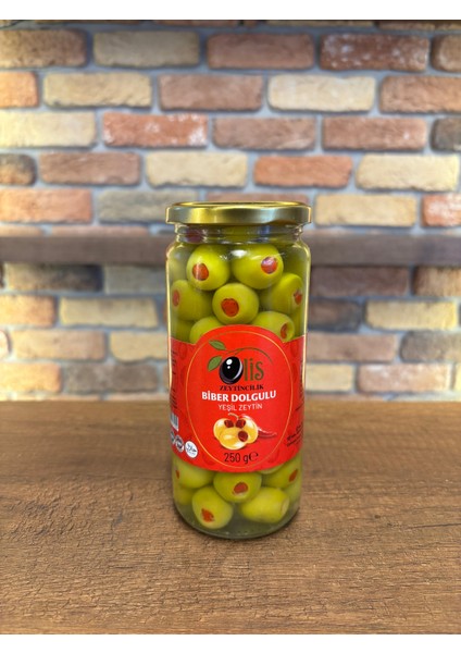 Biber Dolgulu Yeşil Zeytin - Süzme Ağırlık 250 Gr. - Cam Kavanoz modelleri