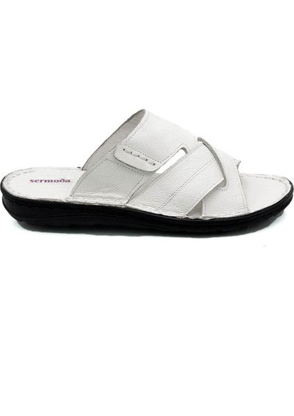 Erkek Terlik Hafif Terlik Deri G Şır Beyaz modelleri