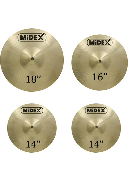 Cym-20 Cymbal Bateri Zil Seti ( 2X14'' Hi Hat 16'' Crash ve 18'' Crash/ride)