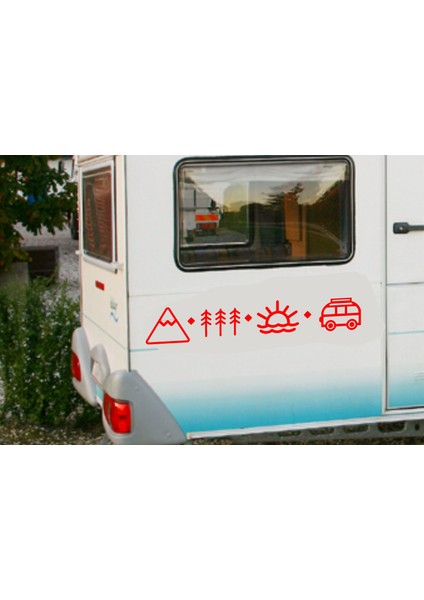 Dağ Orman Sahil Güneş Kamp Sticker Araba Oto Motosiklet Karavan Etiket 02123 fiyatları