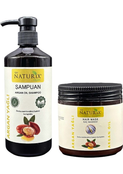 Aragan Yağlı Saç Bakım Seti Şampuan 600ML + Saç Maskesi 500ML