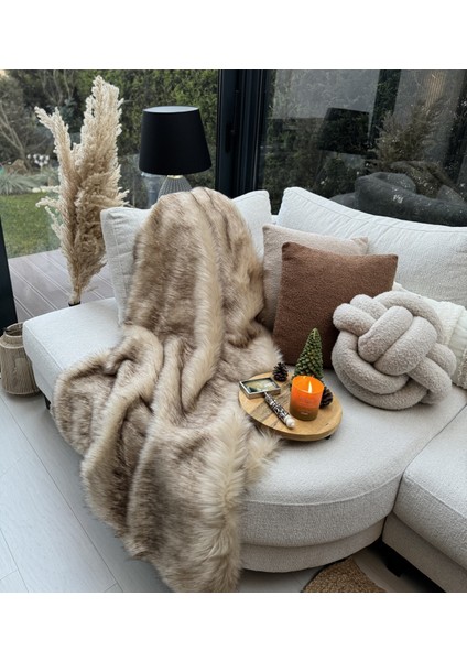 Peluş Örtü Kaymaz Koltuk Örtüsü Tibet Koltuk Örtüsü 200 x 150