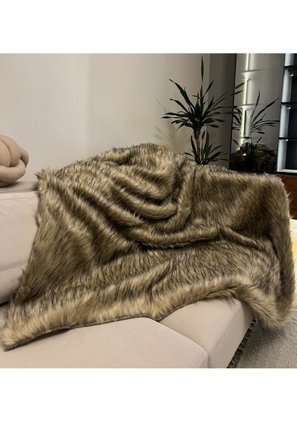 Peluş Örtü Kaymaz Koltuk Örtüsü Tibet Koltuk Örtüsü 200 x 150