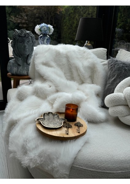 Peluş Örtü Kaymaz Koltuk Örtüsü Tibet Koltuk Örtüsü 200 x 150