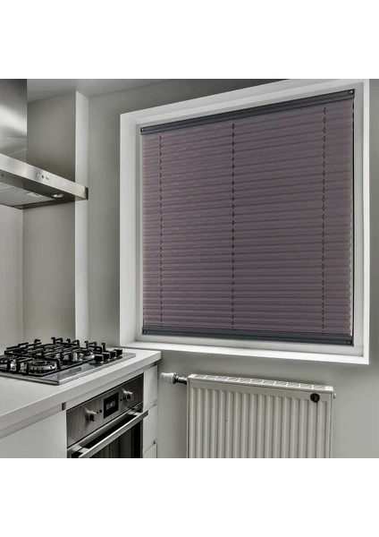 Antrasit Plise Perde Cam Balkon Perdesi (Vidalı Sistem)