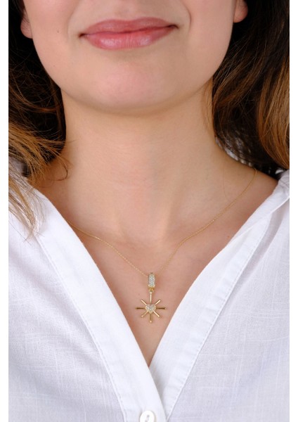 14 Ayar Altın Kalpli Güneş Kolye Ucu indirimleri