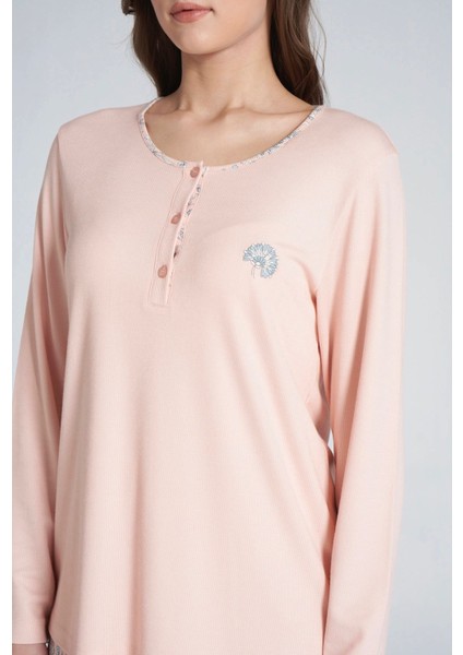 Kadın Uzun Kol Büyük Beden Pijama Takımı