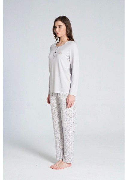 Kadın Uzun Kol Büyük Beden Pijama Takımı modelleri