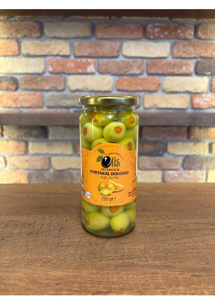 Portakal Dolgulu Yeşil Zeytin - Süzme Ağırlık 250 Gr. - Cam Kavanoz modelleri