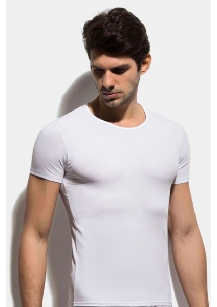 Erkek Beyaz Bambu T-Shirt 1459 ONL-02559