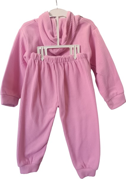 Pembe Kapüşonlu Fitilli Kız Çocuk Alt Üst Takım Minnie Gap