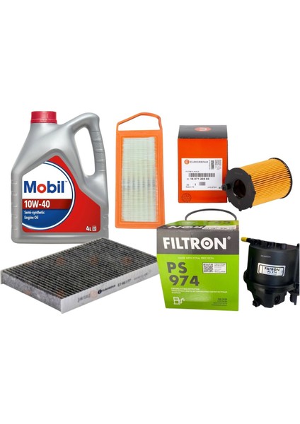Peugeot 307 1.6 Hdı Periyodik Bakım Yağ Filtre Seti 5'li Tek Ebat