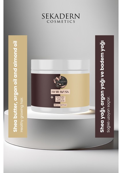 Shea , Badem ve Argan Yağı Özlü Keratin Saç Maskesi 500ML