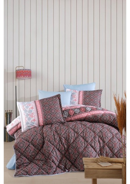 Pamuk Ranforce Tek Kişilik Yorgan Uyku Seti Izgi V1 Kahve fiyatları