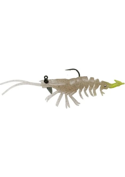 3D Shrimp Rtf 9 cm 7 gr Suni Yem 2 Adet Silikon Karides Renk : Glow