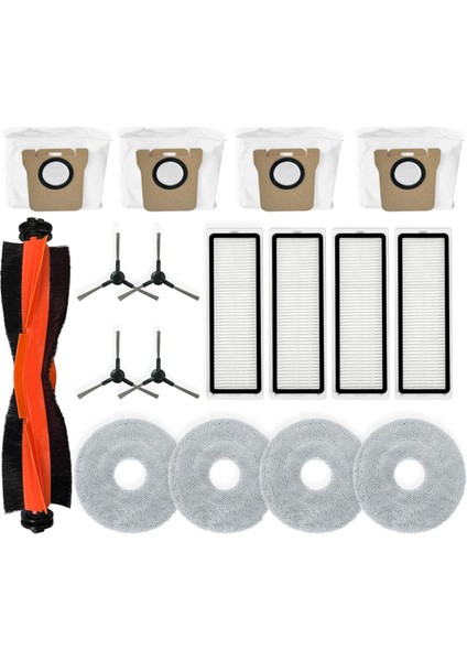 Xiaomi Robot Vakum X20 Max / D109GL Vakum Parçaları Ana Silindir Yan Fırça Hepa Filtre Paspas Bezi Toz Torbaları (Yurt Dışından)