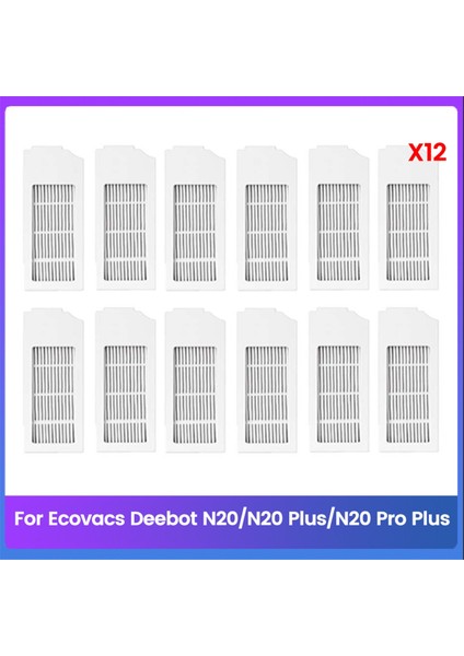 Ecovacs Deebot N20/N20 PLUS/N20 Pro Plus Vakum Ataşmanları Için 12 Adet Hepa Filtreleri Yedek Parçalar Yıkanabilir Filtre (Yurt Dışından)