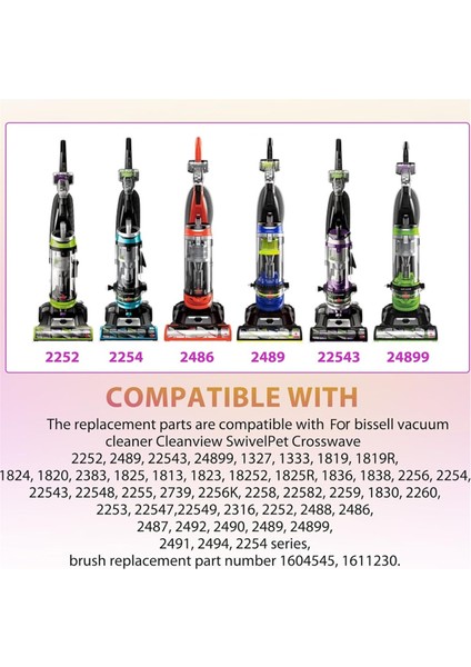Bissell Cleanview Swivel Pet 2252 2254 2486 2253 2254 2258 3197 Elektrikli Süpürge Parçaları Için Yedek Fırça Kayışları Filtreleri (Yurt Dışından) fiyatları