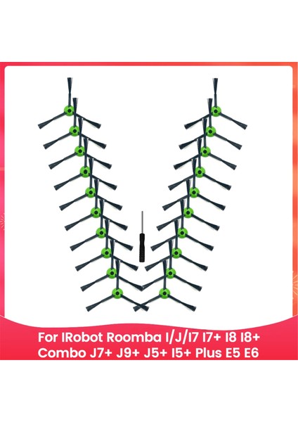 Irobot Roomba I & J & E Serisi I7, I7+, I8, I8+ Kombo J7+,j9+,j5+,ı5+ Plus,e5, E6 Vakum Parçaları Için Kenar Süpürme Fırçaları (Yurt Dışından)