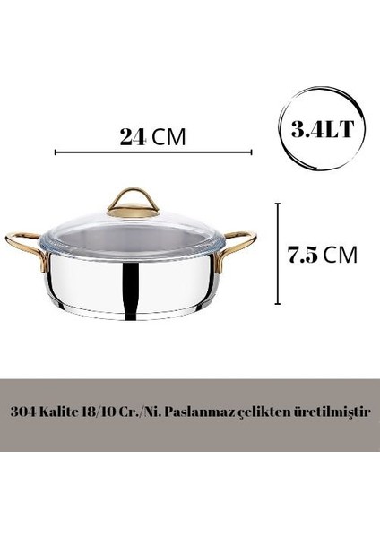 24 cm Çelik Karnıyarık Basık Tencere fiyatları