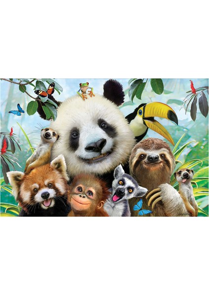 Sevimli Hayvanlar Selfie Çift Taraflı Puzzle 200 Parça 37559