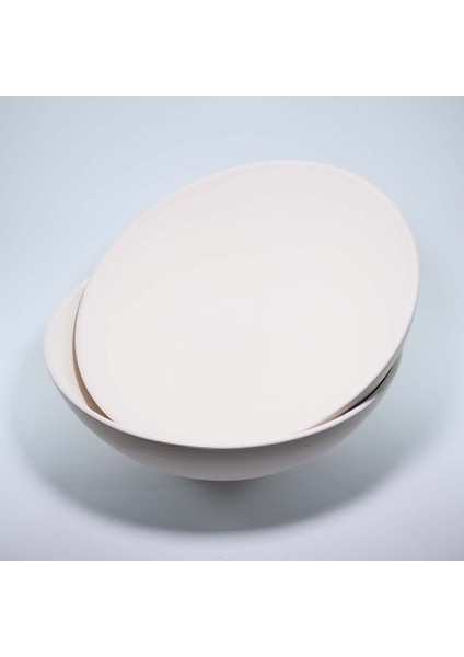 (Ham Ürün )2’Li Bisküvi 21 Cm Kase Seramik Bünye (Yarı Mamul)