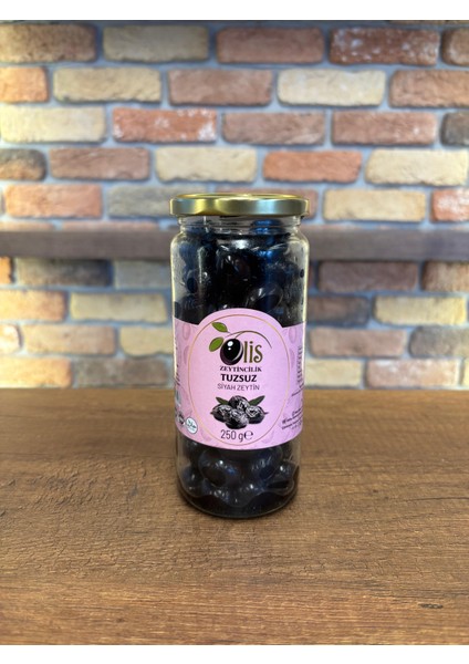 Tuzsuz Siyah Zeytin - Süzme Ağırlık 250 Gr. - Cam Kavanoz
