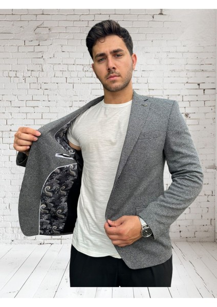 Gri Erkek Blazer Spor CEKET-1605 indirimleri