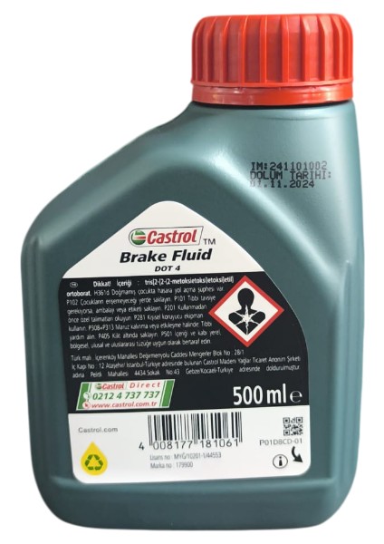 Fren Hidroliği DOT 4 0.5lt.