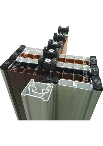 Beyaz Renkli Camsız 12 mm - Çift Kanat - En 144 cm * Boy 211 cm Akordiyon Kapı fırsatları