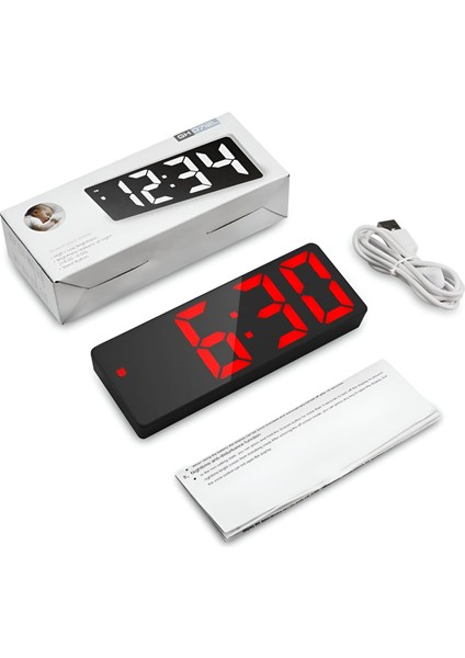 Alarm Takvimli Aynalı Termometre LED Dijital Modern Masa Saati