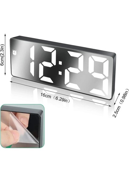 Alarm Takvimli Aynalı Termometre LED Dijital Modern Masa Saati fırsatları