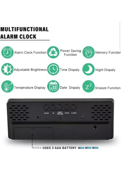 Alarm Takvimli Aynalı Termometre LED Dijital Modern Masa Saati indirimleri