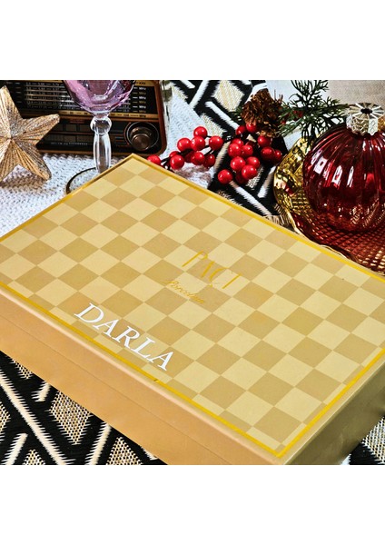 Darla Renkli Yaldızlı 6 Kişilik Kahve Fincan Takımı POR-101837