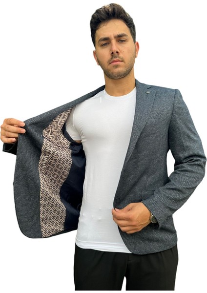 Çizgili Erkek Blazer Spor CEKET-1474