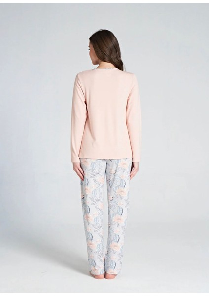 Kadın Uzun Kol Büyük Beden Pijama Takımı