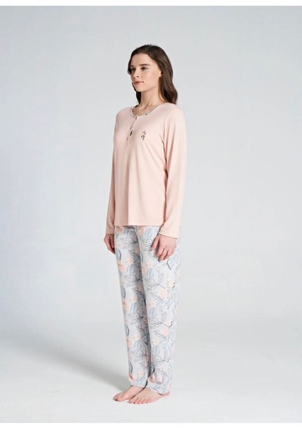 Kadın Uzun Kol Büyük Beden Pijama Takımı modelleri