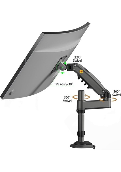 Nb North Bayou H100 Tek Kol Amortisörlü Profosyonel Monitör Standı