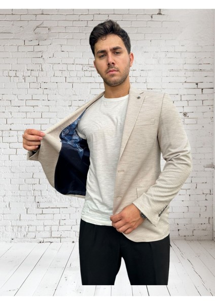 Vad Açık Gri Dokulu Erkek Blazer Spor Ceket 1412 modelleri