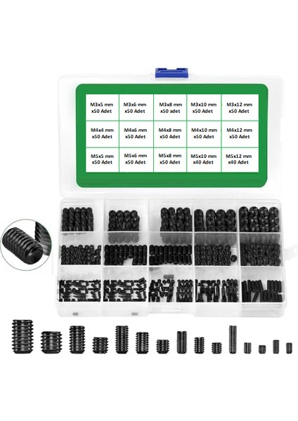 SS730 Setskur Vida Seti M3, M4, M5 Çantalı 730 Parça