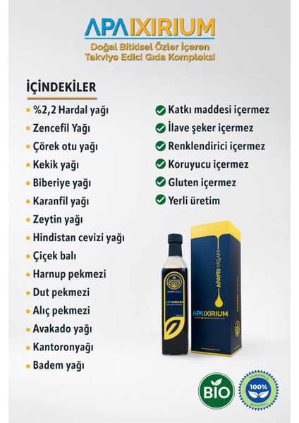 Apaixirium Hardal Yağı Içeren Takviye Edici Gıda 500ML