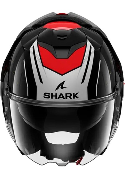 Oxo Rydger Siyah Beyaz Kırmızı Çene Açılır Kask