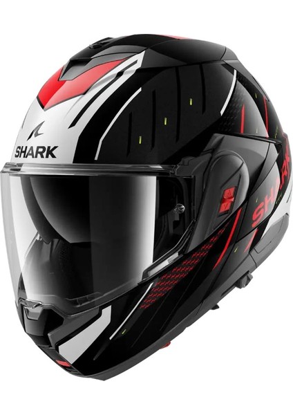 Oxo Rydger Siyah Beyaz Kırmızı Çene Açılır Kask