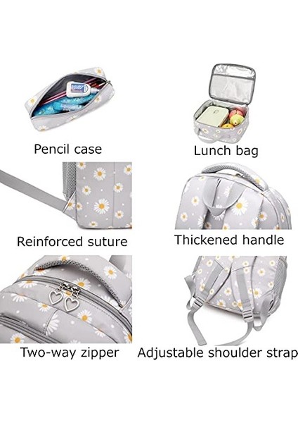 Üç Parçalı Papatya Desenli Okul Çantası Sırt Çantası (Yurt Dışından) fiyatları