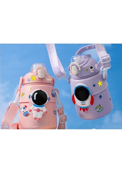 ml Astronot Karikatür Paslanmaz Çelik Taşınabilir Kayışlı Su Şişesi Çocuk Saman Izoleli Su Şışesı-Ml (Yurt Dışından) fırsatları