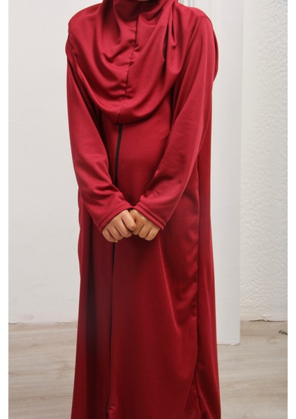 Kız Çocuk Başörtülü Namaz Elbisesi