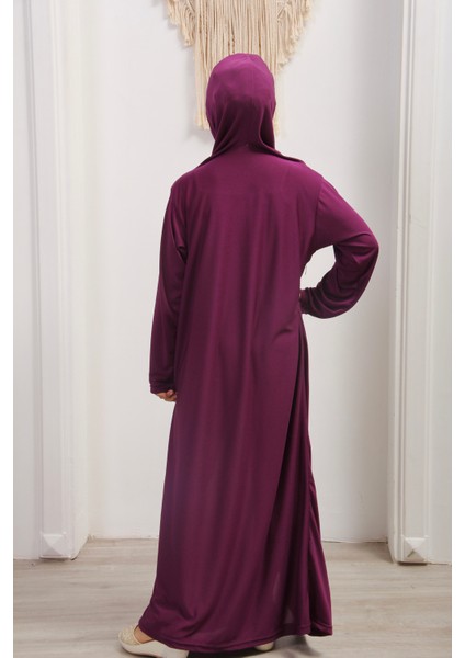 Kız Çocuk Başörtülü Namaz Elbisesi