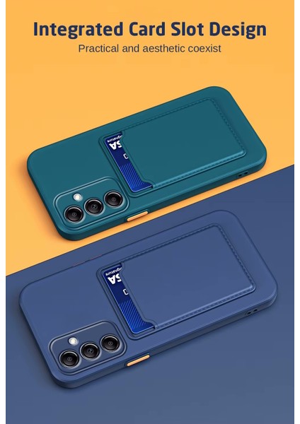 Samsung Galaxy A16 Kılıf Kamera Korumalı Kartlıklı Cüzdanlı Yumuşak Silikon Kapak Kartvizit Bölmeli