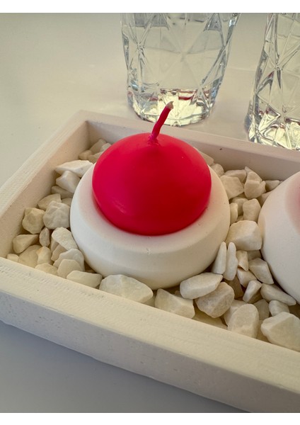12'li Fuşya Pembe Suda Yüzen Terapi Mum